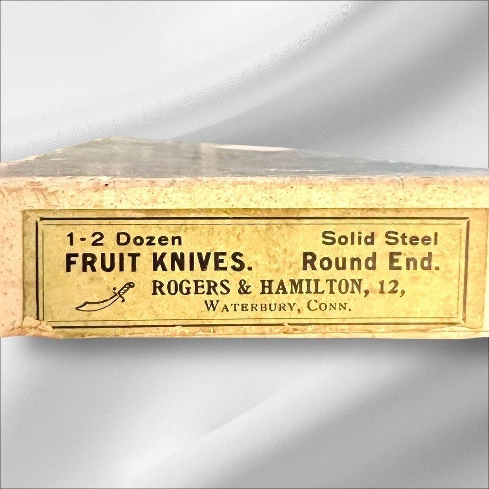 VTG Rogers & Hamilton Silver Plate Fruit Knives Stainless Steel 6 pc Orig Box 6” - Picture 3 of 16